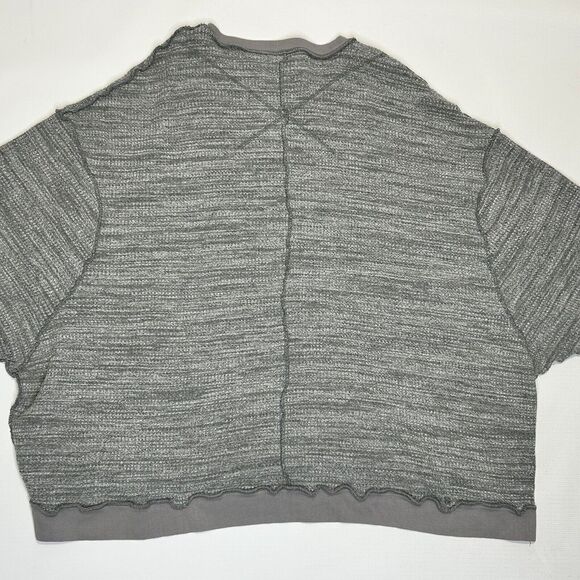 We the Free People Thermal Waffle Knit Top Shirt Size Small Gray Oversized - Picture 7 of 12